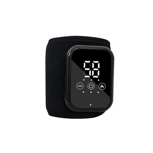 Heated wristband with digital controller displaying 68