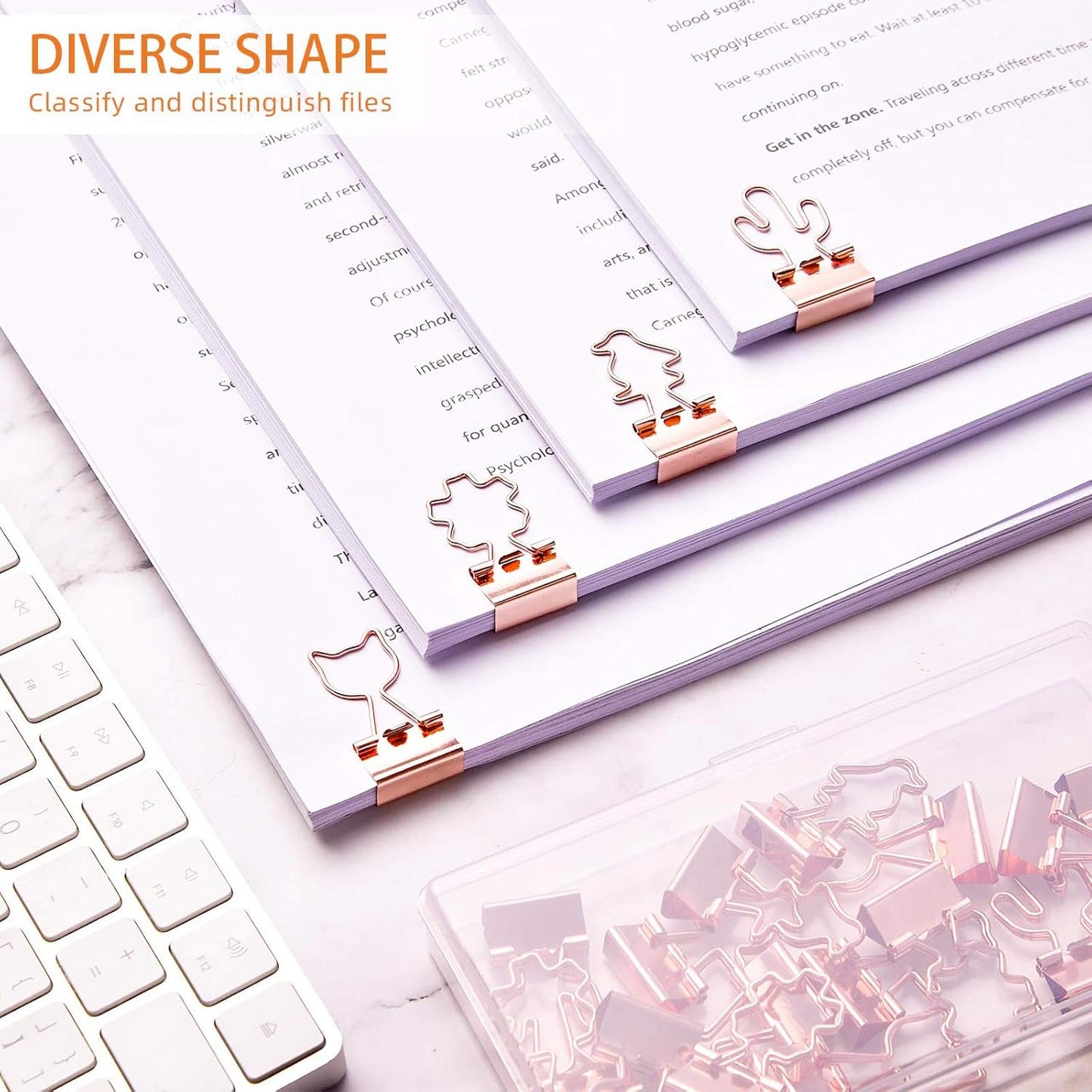 Ring binder - Suitable for office and school - Multifunctional - Rose gold - 24 pieces
