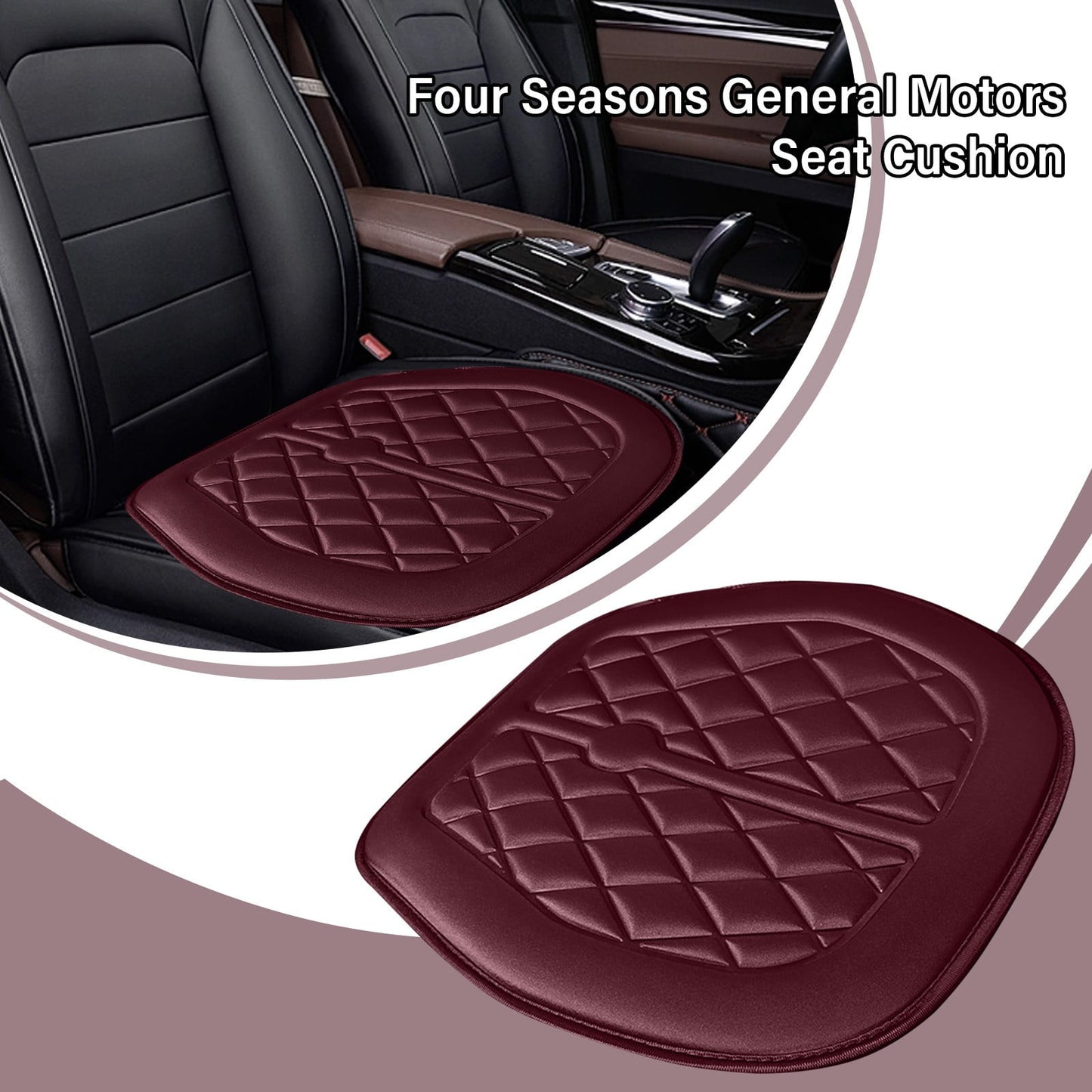 Car Seat Cushion, Driver Seat Cushion with Comfort Memory Foam & Non-Slip Rubber Bottom, Car Seat Pad Works with 95% of Vehicles and Office Chair or Home 48x48cm/18.89x18.89 inches Gray