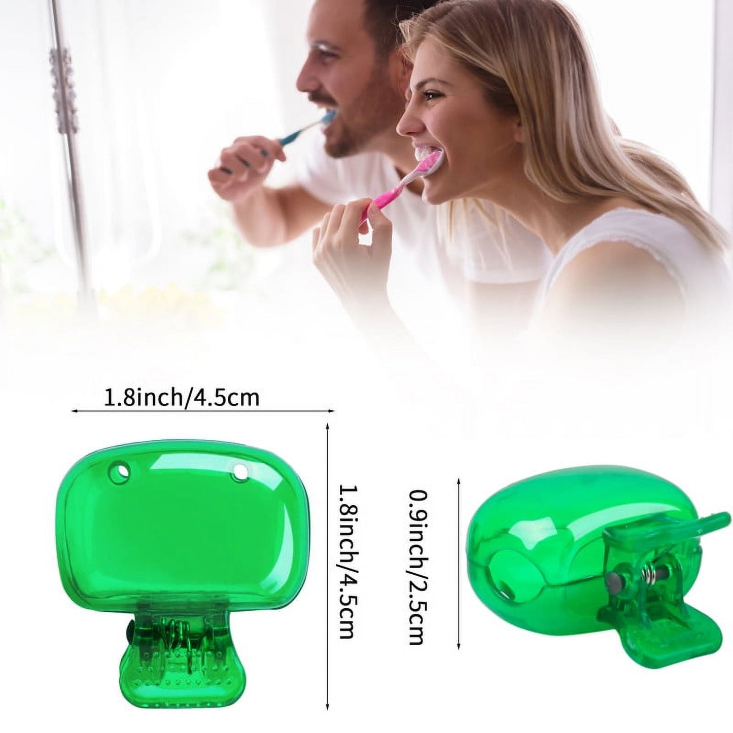 4 Pack Travel Toothbrush Head Covers Portable Toothbrush Protector Cap Brush Pod Case Protective Plastic Clip for Household Travel, Camping, Bathroom, School, Business Red, Green, Pink, Clear