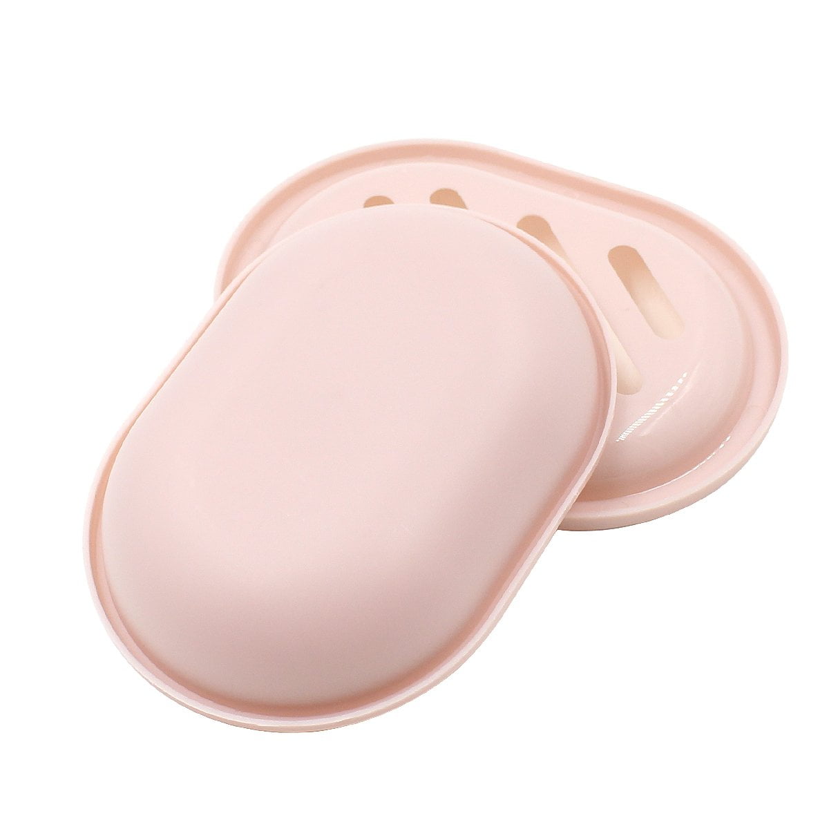2-Pack Soap Dish with Drain, Soap Holder, Soap Saver, Easy Cleaning, Dry, Stop Mushy Soap (Gray) Pink