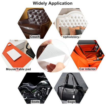 Miaochuan 3 x 60 Inch Self Adhesive Leather Repair Patch Tape, and Leather Repair Kit for Couches, Furniture, Car Seat, Boat Seat, Sofa, Upholstery, Chair, Interior(Ivory Brown) 3" x 60" Dark Red