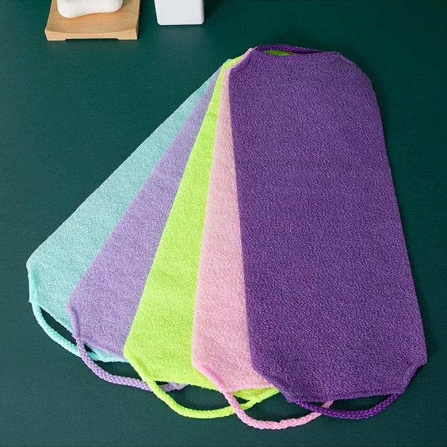 Tyidzon Exfoliating Back Scrubber with Handles, 17.7 Inch Double-Sided Back Exfoliator Body Scrub Towel, Exfoliating Washcloth Bath Tool for Use in Shower, Back Washer to Clean Your Skin for Women Gray