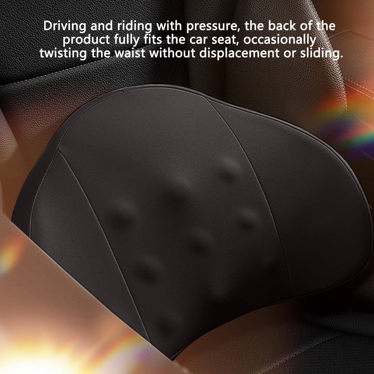 LSLJS Lumbar Cushion Memory Foam Lumbar Support Pillow for Car - Mid/Lower Back Support Cushion - for Car Seat, Office Chair, Car Lumbar Support Cute Car Pandas Lumbar Pillow Car Interior Supplies A-Black