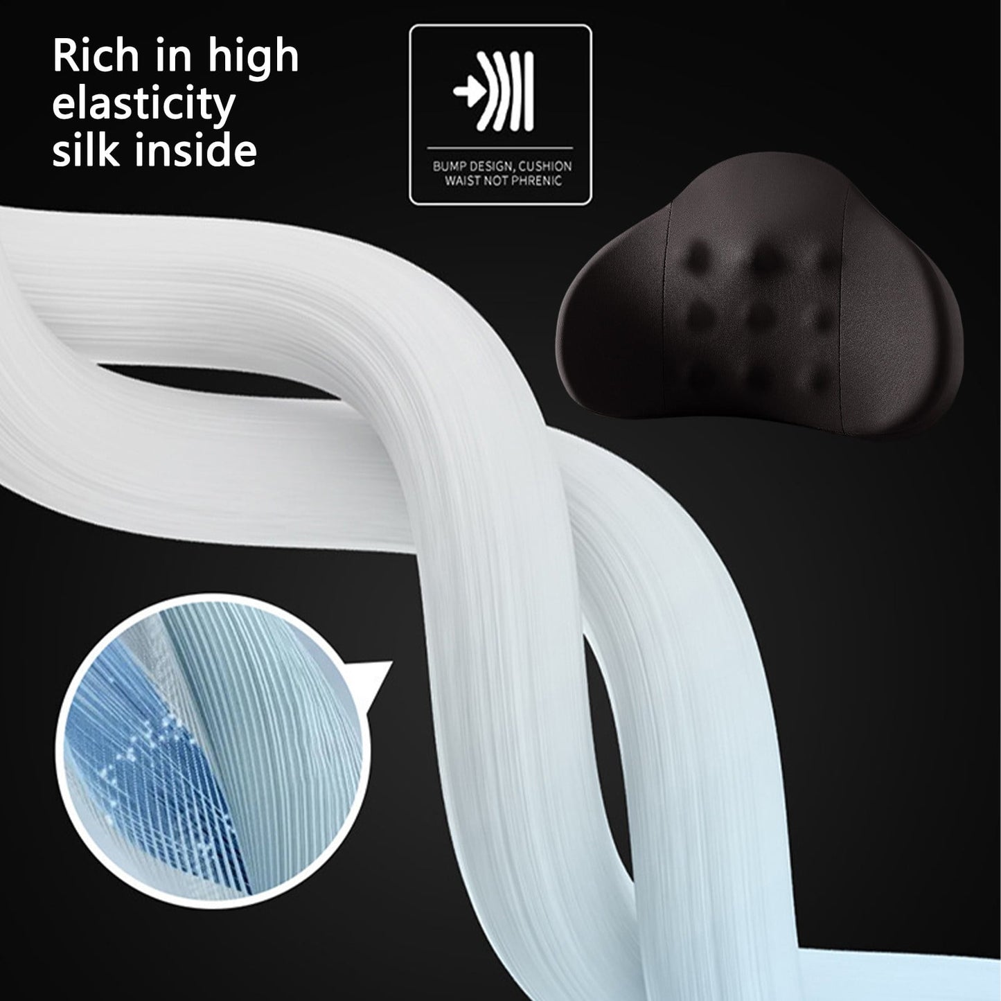 LSLJS Lumbar Cushion Memory Foam Lumbar Support Pillow for Car - Mid/Lower Back Support Cushion - for Car Seat, Office Chair, Car Lumbar Support Cute Car Pandas Lumbar Pillow Car Interior Supplies A-Black