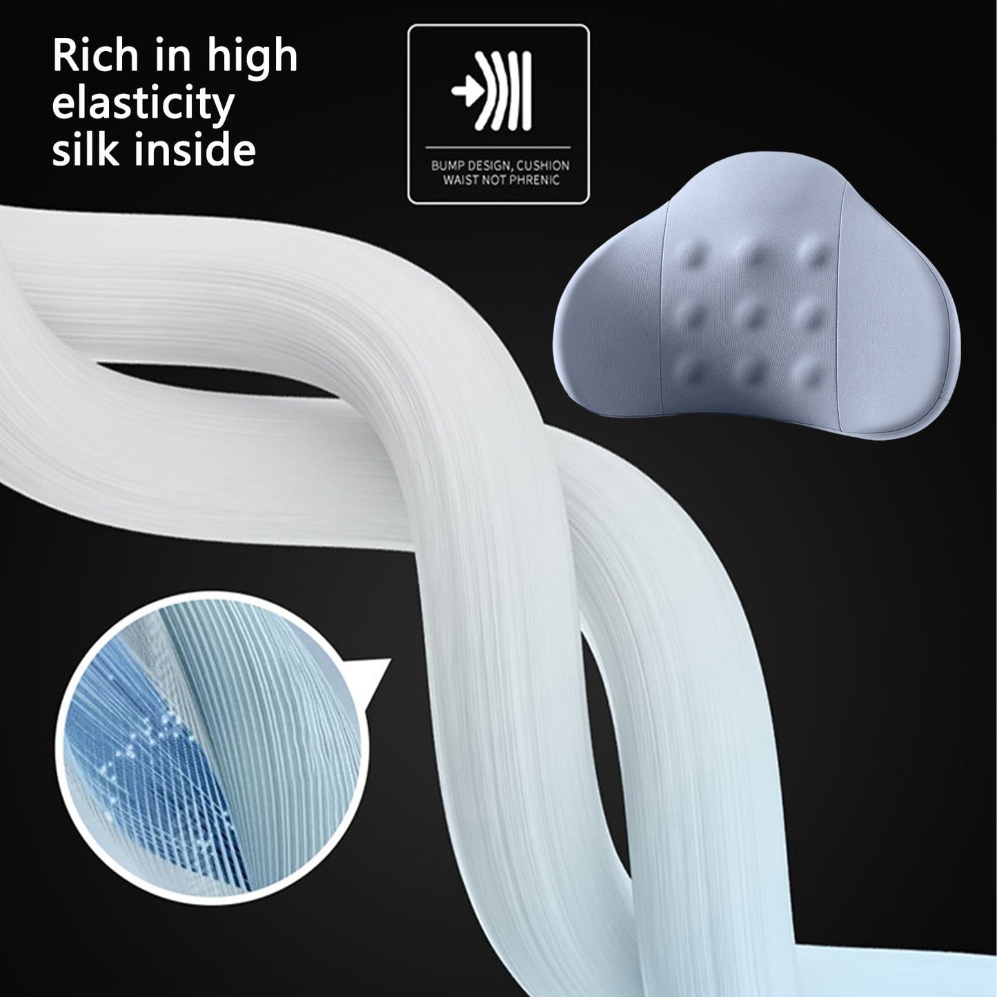 LSLJS Lumbar Cushion Memory Foam Lumbar Support Pillow for Car - Mid/Lower Back Support Cushion - for Car Seat, Office Chair, Car Lumbar Support Cute Car Pandas Lumbar Pillow Car Interior Supplies A-Light Blue