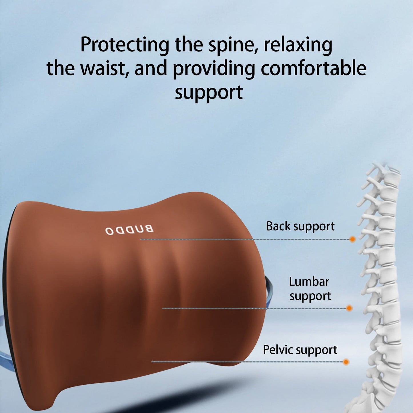 LSLJS Lumbar Cushion Memory Foam Lumbar Support Pillow for Car - Mid/Lower Back Support Cushion - for Car Seat, Office Chair, Car Lumbar Support Cute Car Pandas Lumbar Pillow Car Interior Supplies B-Coffee