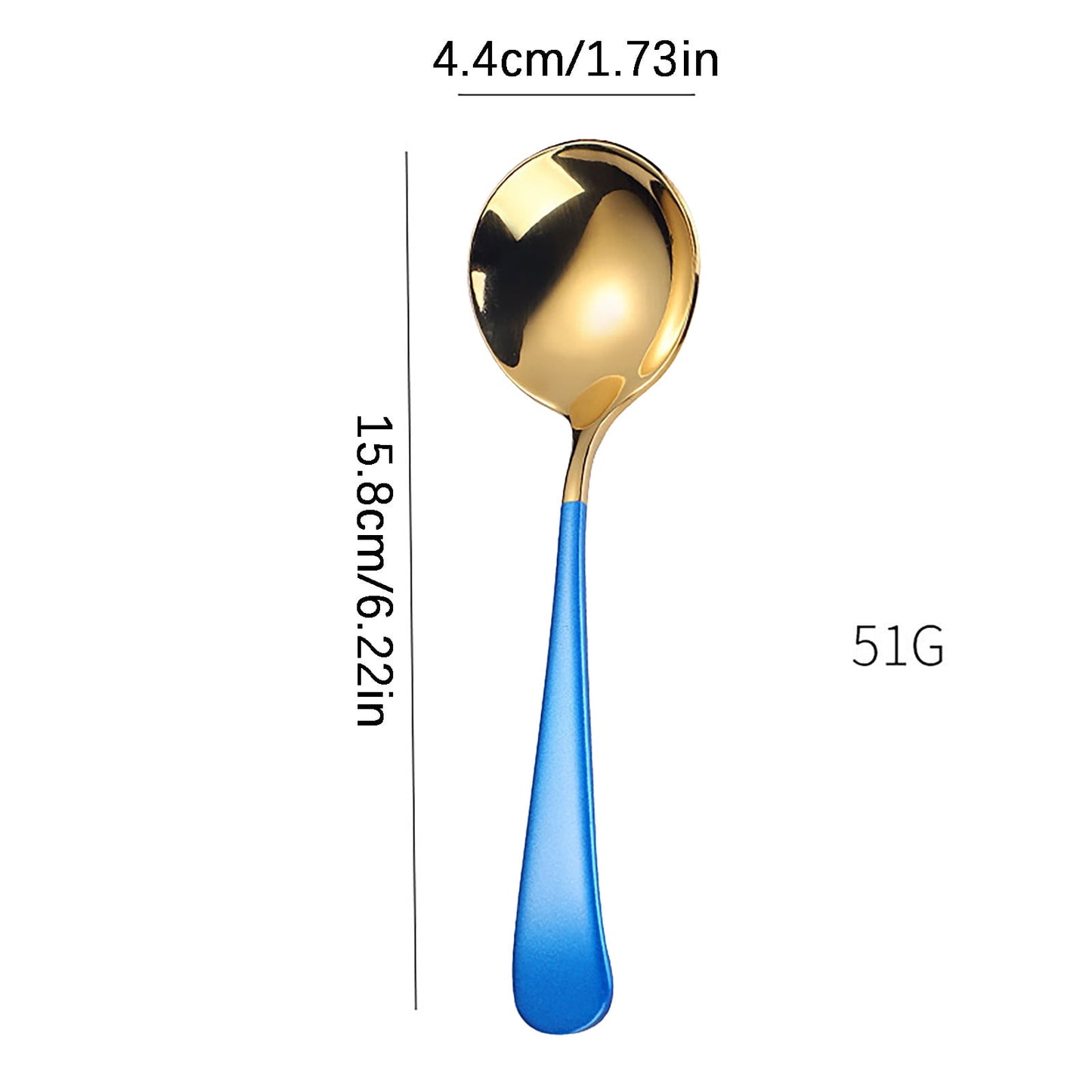 JWDX Tableware Clearance! 6.2 Inch Length Stainless Steel Spoons Portable Handle Soup Spoons E