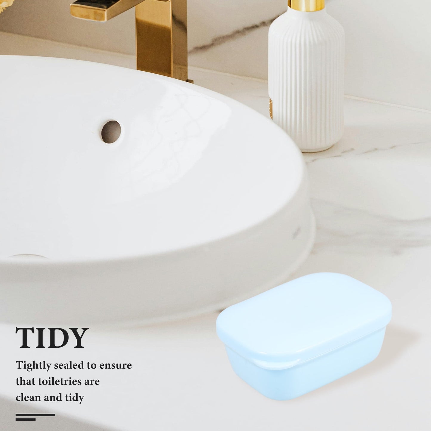 SWETRACE 1Pack -Blue ABS Waterproof Soap Holders for Men Women