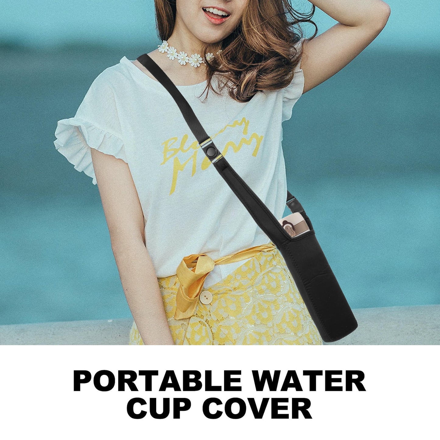 SWETRACE 2Pcs Black Water Bottle Pocket Sleeve for Insulation and Heat Retention