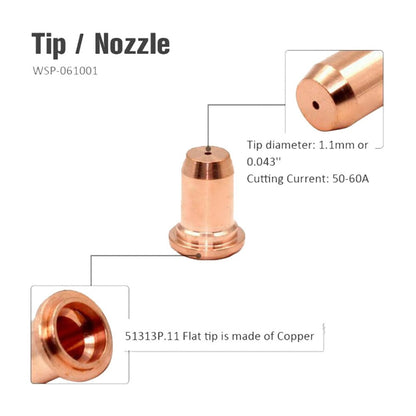 20Pcs Plasma Electrode Mt52582 Tips Nozzles Mt51313P1.1 For Pt60 Cutting Torch