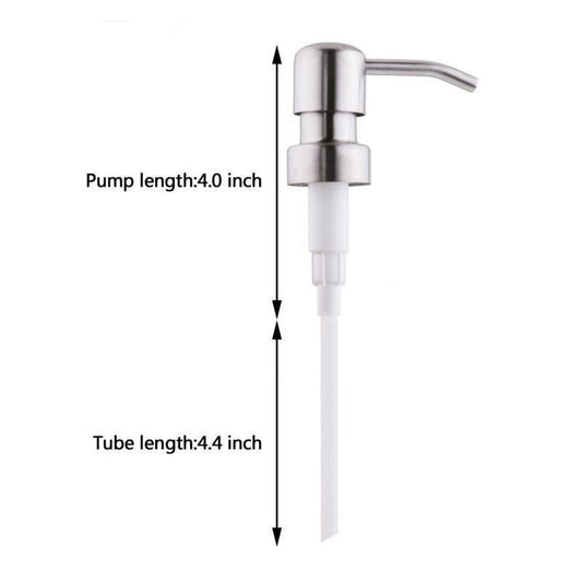 Liquid foundation pump with silver pump head and white tube, standing upright