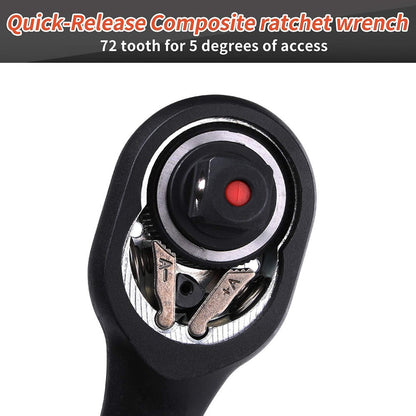72 Tooth Ratchet Wrench Driver Quick-Release Socket Wrench 9.5Mm Fangkenuo 3Pcs