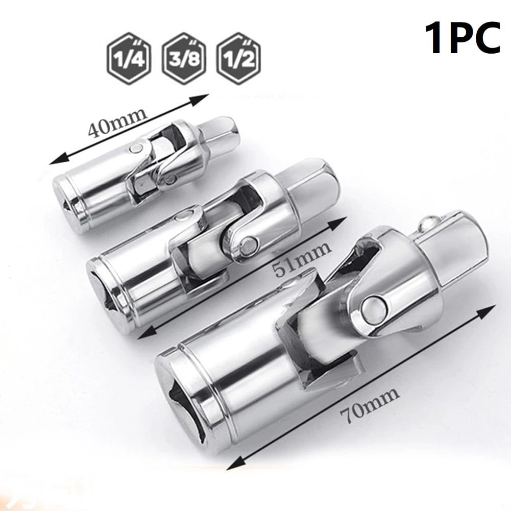 1/4In 3/8In 1/2In -Universal Joint Socket Swivel Drive Adapter Reducer For Ratchet Extension Bar Repair Cars Wrench Sockets 1-4Inch Smile Home 1-4Inch