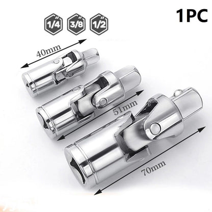 1/4In 3/8In 1/2In -Universal Joint Socket Swivel Drive Adapter Reducer For Ratchet Extension Bar Repair Cars Wrench Sockets 1-4Inch Smile Home 1-4Inch