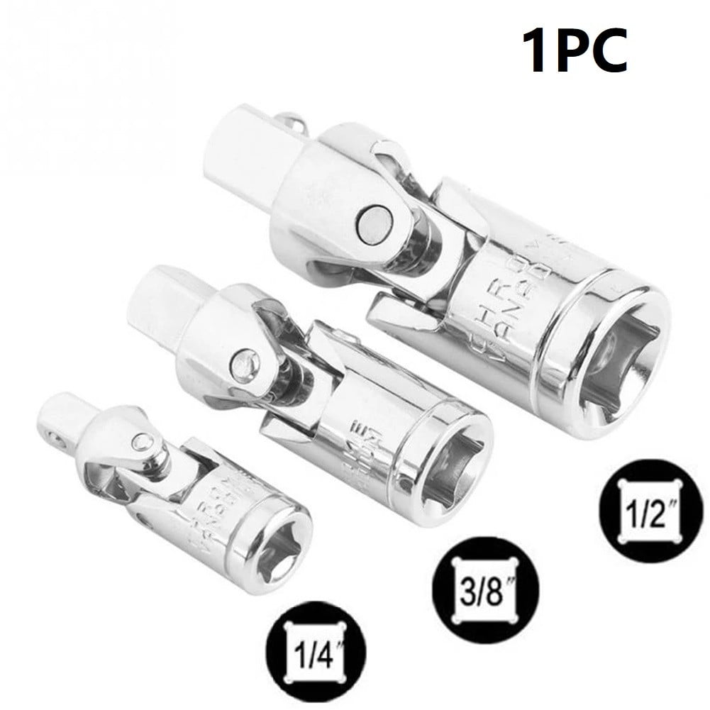 1/4In 3/8In 1/2In -Universal Joint Socket Swivel Drive Adapter Reducer For Ratchet Extension Bar Repair Cars Wrench Sockets 1-4Inch Smile Home 1-4Inch