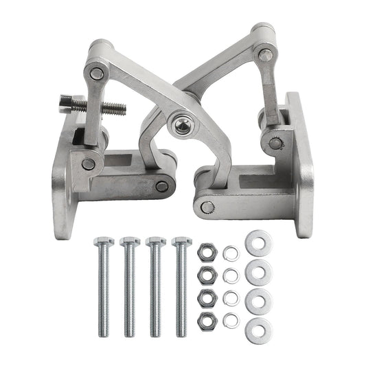 Stainless steel door hinge with mounting screws and washers set
