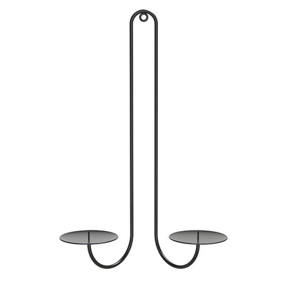 2 pc Wall Mounted Hanging Candle Holder Candlestick Sconces Black Wall Decor