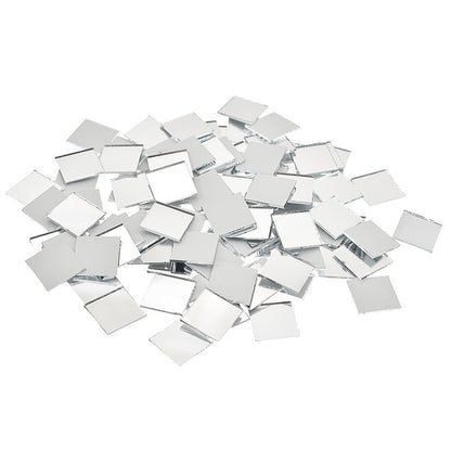 100Pcs Self-Adhesive Real Glass Mini Square Mirror Mosaic Tiles Sticker Bathroom Diy Handmade Craft Home Decoration 10X10Mm Rose gold