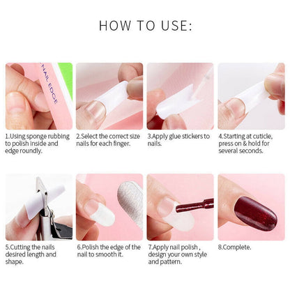 500PCS Half Cover False Nails Tips - Acrylic Nail Tips, Lady French Style Acrylic Artificial Tip Manicure with Box for Nail Tips Art Salons and Home DIY, Artificial False Nails Tips With Box
