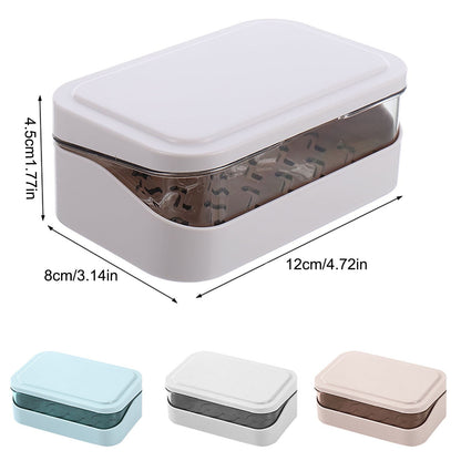 Bar Soap Holder Dish 1 Pack for Shower, Travel Soap Case with Lid for Gym, Camping Essentials, Travel Size Toiletries, Portable, Leakproof 4.72" x 3.14" x 1.77" Blue/1 Pcs