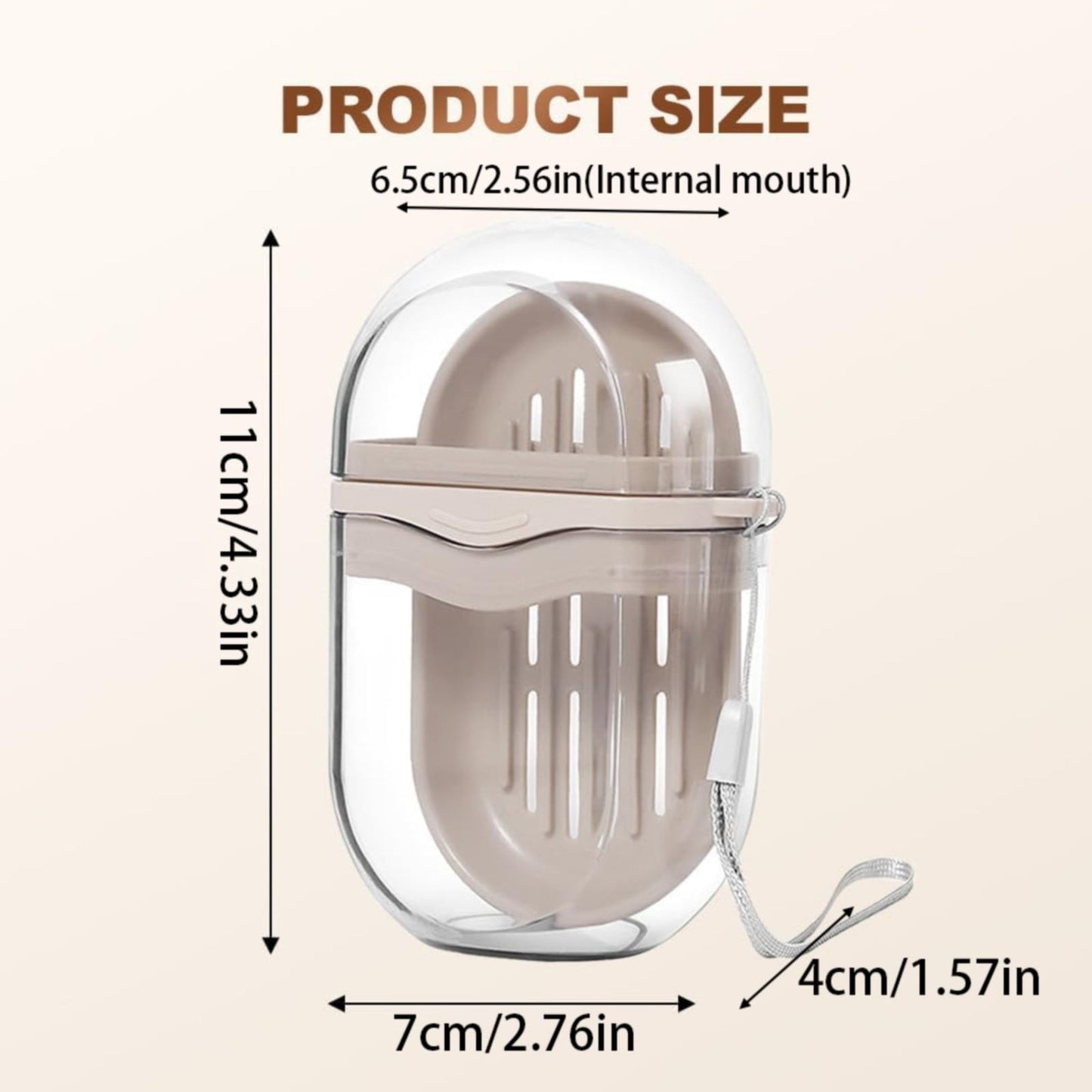 Bar Soap Holder Dish 1 Pack for Shower, Travel Soap Case with Lid for Gym, Camping Essentials, Travel Size Toiletries, Portable, Leakproof 4.33" x 2.76" x 1.57" Clear