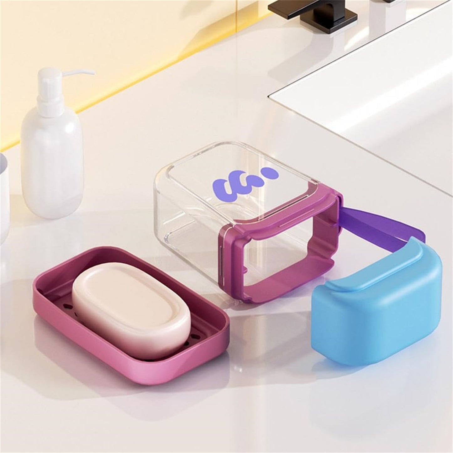 Bar Soap Holder Dish 1 Pack for Shower, Travel Soap Case with Lid for Gym, Camping Essentials, Travel Size Toiletries, Portable, Leakproof 4.25" x 2.87" Green/1 Pcs