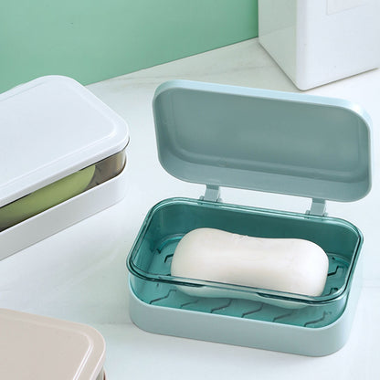 Bar Soap Holder Dish 1 Pack for Shower, Travel Soap Case with Lid for Gym, Camping Essentials, Travel Size Toiletries, Portable, Leakproof 4.72" x 3.14" x 1.77" Grey/1 Pcs