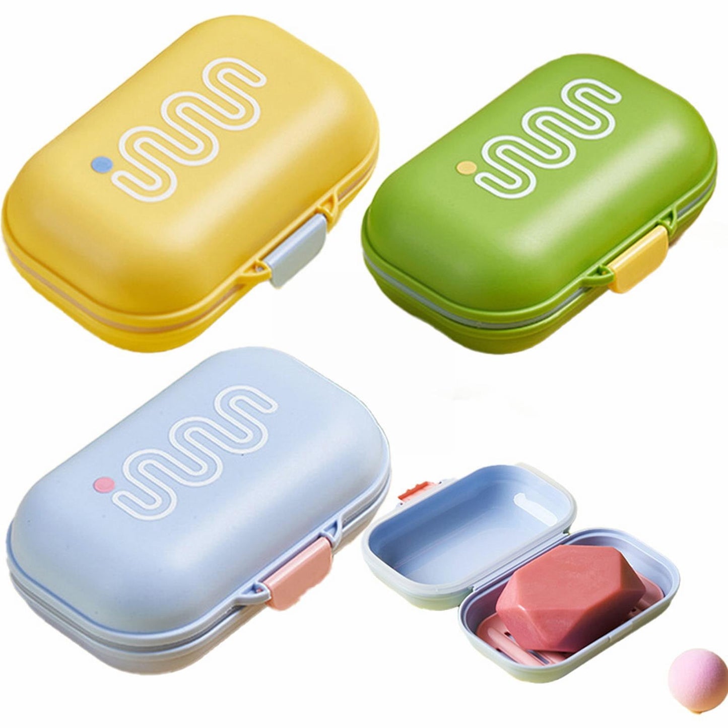 Travel Soap Case, Waterproof Portable Container with Ventilated Lid, Cute Bath Accessory for Hotels, Gym, Compact Toiletry Storage Solution Blue 4.52x2.95x1.88' 4.52" x 2.95" x 1.88" Yellow