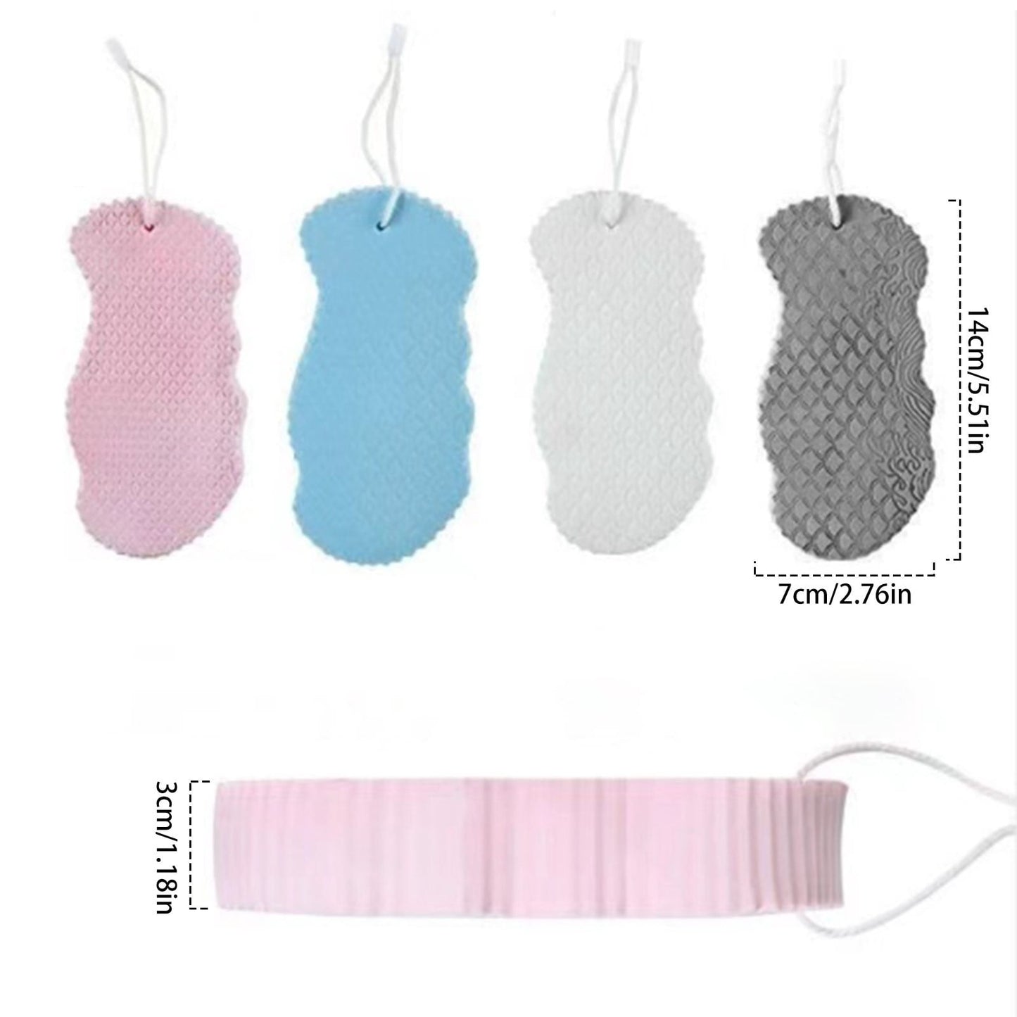 Magic Exfoliating Bath Sponge,3D Super Soft Exfoliating Bath Sponge, Skin Friendly and Reusable for Adults Children and Pregnant Women (Grey) 2.76x5.51x1.18 2.76" x 5.51" x 1.18" Gray