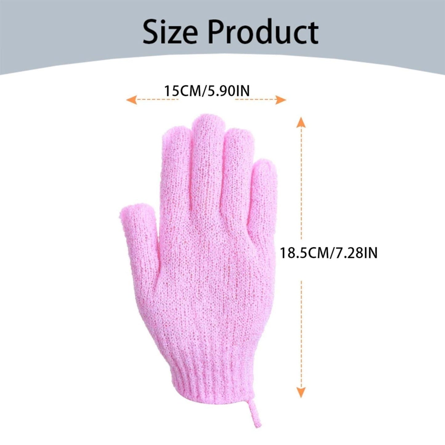 Exfoliating Gloves,1 Pair /2 Pcs, Skin Exfoliator for Body, Bath/Scrub Gloves, Shower Accessories for Women, Exfoliation Mitt, Green, 5.9x7.28 5.9" x 7.28" Hot Pink