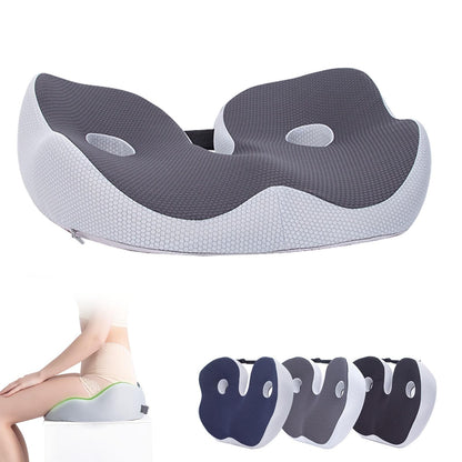 Seat Cushion, Seat Cushion for Sit Bone and Back Pain Relief, Butt, Tailbone, Hip, Hamstring, Posture Support, Memory Foam Comfort Ischial Tuberosity Pillow (Black) 15.4x18.9x5.5 15.4" x 18.9" x 5.5" Black