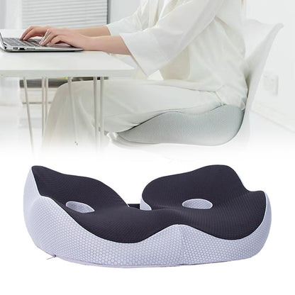 Seat Cushion, Seat Cushion for Sit Bone and Back Pain Relief, Butt, Tailbone, Hip, Hamstring, Posture Support, Memory Foam Comfort Ischial Tuberosity Pillow (Black) 15.4x18.9x5.5 15.4" x 18.9" x 5.5" Black