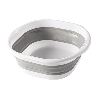 Foldable Massage Foot Bath Bucket with Retractable Design,Portable and Large Capacity for Home Use,Silicone Material with Anti-Slip Bottom,Heat Retention,Ideal for Relaxation and Spa. Gray