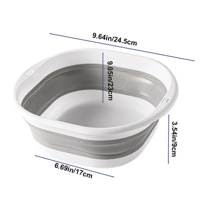 Foldable Massage Foot Bath Bucket with Retractable Design,Portable and Large Capacity for Home Use,Silicone Material with Anti-Slip Bottom,Heat Retention,Ideal for Relaxation and Spa. Gray