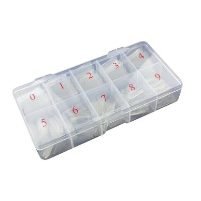 CCMAOLU 500PCS Acrylic Nail Tips,French Style Artificial False Nails for Manicure,DIY Nail Art with Storage Box,10 Sizes,Natural & Clear,Perfect Gift for Nail & Home Use Transparent