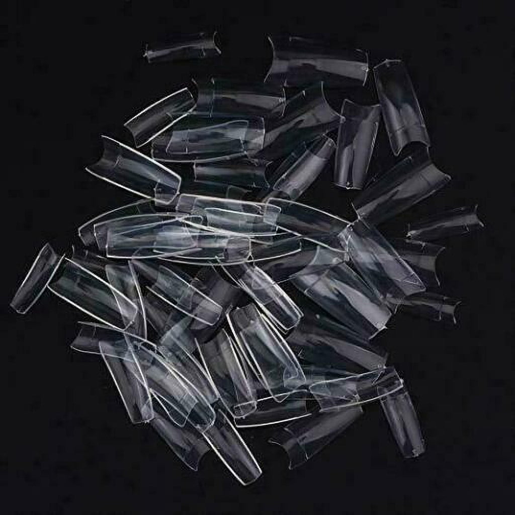 CCMAOLU 500PCS Acrylic Nail Tips,French Style Artificial False Nails for Manicure,DIY Nail Art with Storage Box,10 Sizes,Natural & Clear,Perfect Gift for Nail & Home Use White