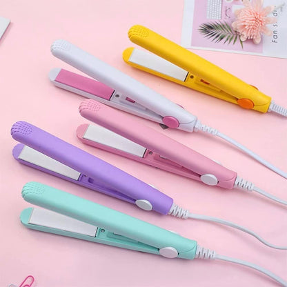 Mini Hair Curler, Mini Hair Curler For Short Hair, 2 In 1 Mini Curler And Hair Straightener, Mini Curling Iron 1/2 Inch Barrel Short Hair, Long-Lasting Effect, Multi Functional, 3d Heating Plate Pink