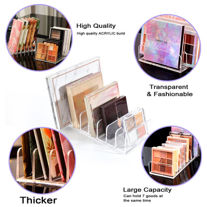 Makeup Organizer - Eyeshadow Palette Holder - Cosmetics Storage - Drawer Organizer - Letter Stand - Desk Accessories - Makeup Box - Bathroom Storage System - Sorting Tray - Acrylic Holder - Transparent - 1 Piece