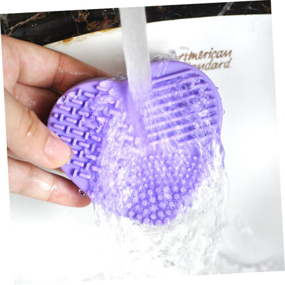 Makeup Brush Cleaner - Brush Cleaner - Brush Cleaner - Makeup Sponge - Cosmetic Accessories - Dry Cleaning Sponge - Brush Cleaning - Silicone Cleaning Mat - Beauty Gadget - Gift for Women - Heart-shaped - Pink and Purple - 2 Pieces
