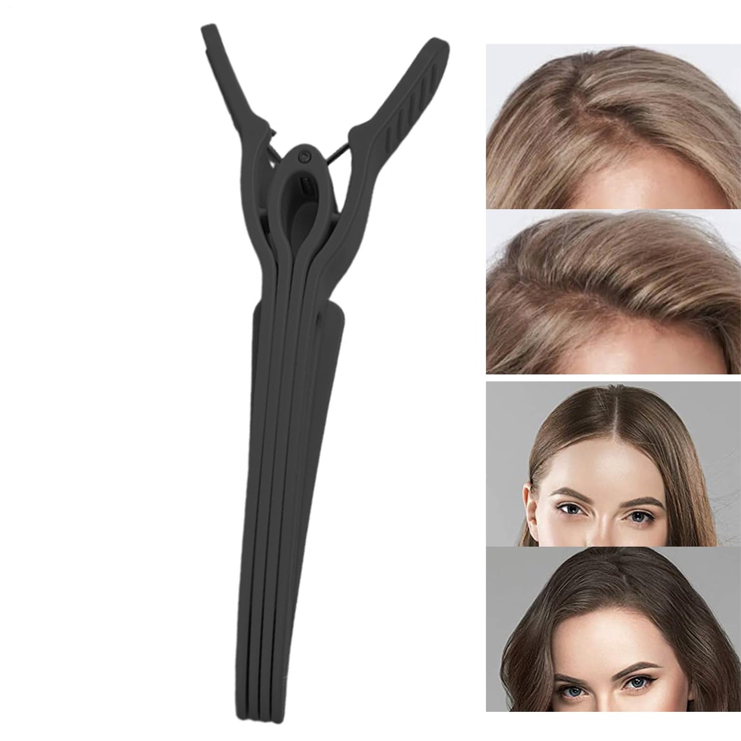Hair Clips - Curlers - Volume Hair - Hair Clips - Hair Accessories Women - Parting Clips - Hair Root Clip - Pony Curler - Styling Tool - Curly Girl Method - Hairdressing Supplies - Professional - Black, Pink, and Beige - 3 Pieces