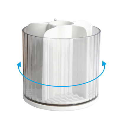 Pen tray - Desk organizer - Make up organizer - Lipstick holder - Brush holder - Office supplies - Cosmetics organizer - Bathroom organizer - Desk accessories - Desk organizer - Rotating organizer - Storage box - White - 1 piece