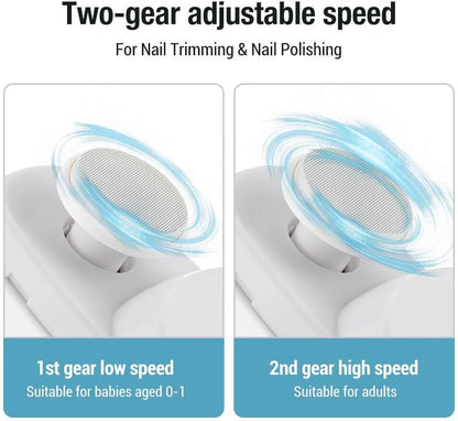 Electric nail clipper - Automatic nail trimmer - Manicure set - Nail care - Electric nail file - Rechargeable - Nail scissors - Hand care - Nail polishing - Nail styling - Cordless - White - 1 Piece