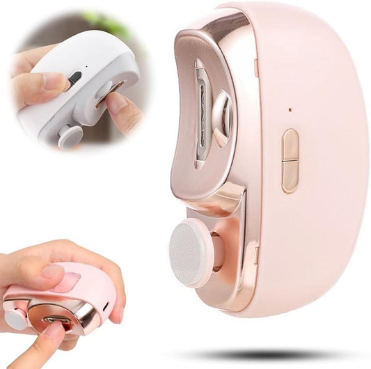 Rose cordless electric nail trimmer with metal cutting slot and sanding disk