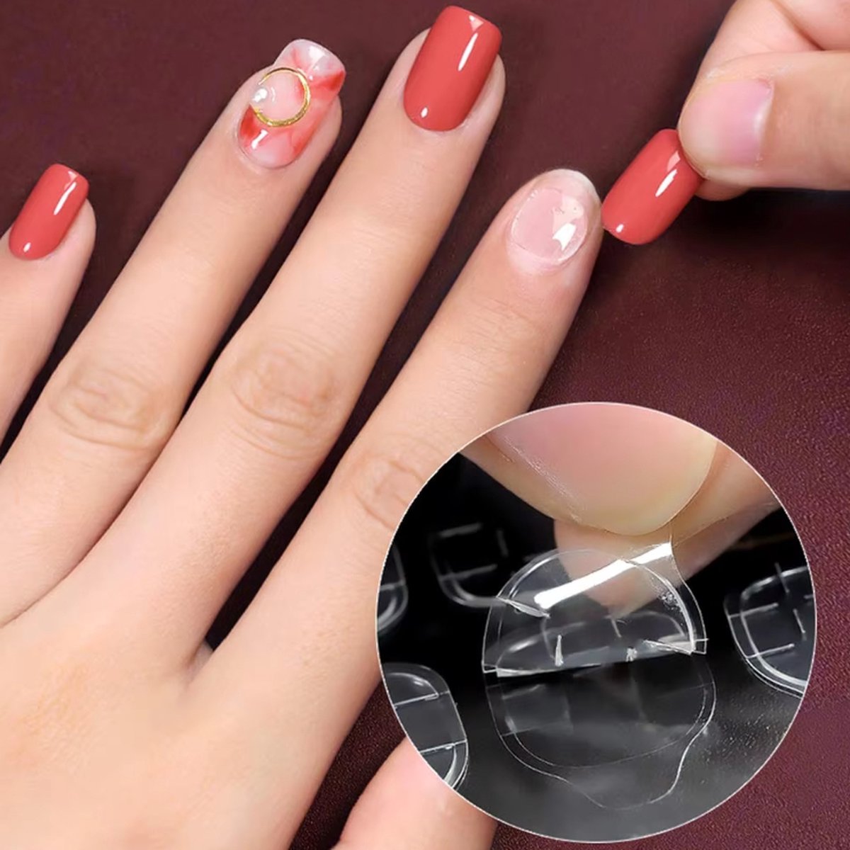 Double-Sided Nail Stickers | 2 Sheets (48 pieces) | Stick-on Nails | Press-on Nails | Fake Nails | Nail Stickers