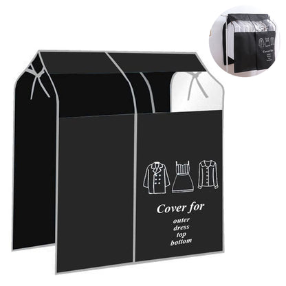 Dustproof Clothes Rack Cover Expandable Hanging Closet Cover Shoulder Dust Cover Clothes Protector for Coats Suits Dresses Black