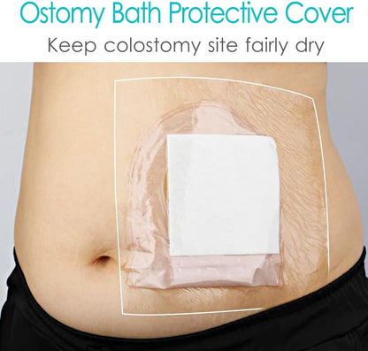 25 Pcs Waterproof Ostomy Shower Cover 8"x8" Stoma Bath Protector Shield Dressing Bandage for Colostomy Supply Pouch Guard Accessory 8x8 Inch (Pack of 25)