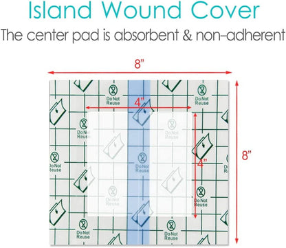 25 Pcs Waterproof Ostomy Shower Cover 8"x8" Stoma Bath Protector Shield Dressing Bandage for Colostomy Supply Pouch Guard Accessory 8x8 Inch (Pack of 25)