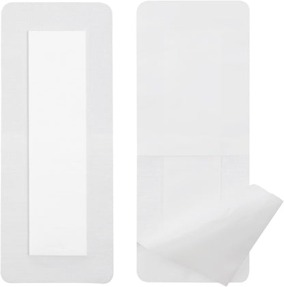 Adhesive Island Dressings - 4x10" Bordered Gauze Bandage for Knee, Hip, Arm, Leg, Abdominal Incisions