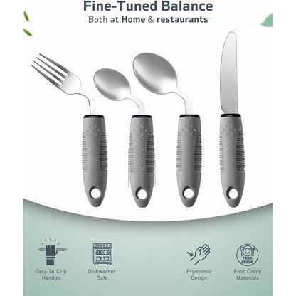 Special Supplies Adaptive Utensils,QZS Parkinsons Utensils for Tremors and Parkinsons Patients,Easy Grip Weighted Silverware for Hand Tremors